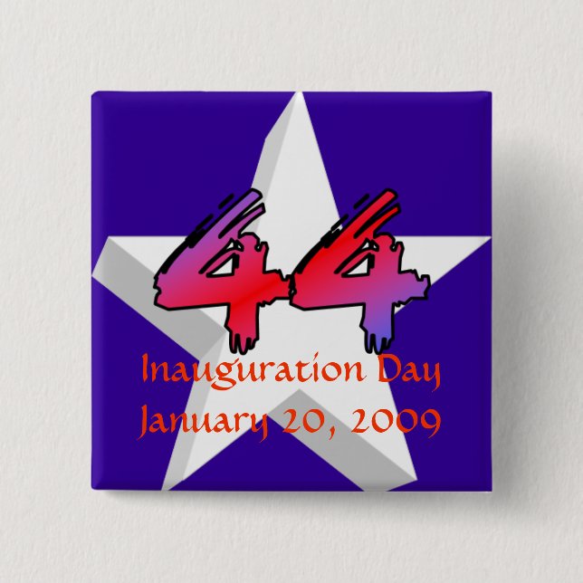 Badge Carré 5 Cm Jour d'inauguration le 20 janvier 2009 (Devant)