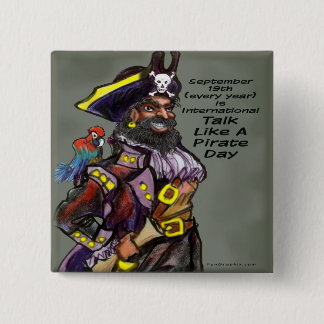 Badge Carré 5 Cm Jour du pirate