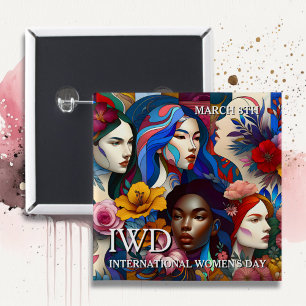 Badge Carré 5 Cm Journée internationale de la femme
