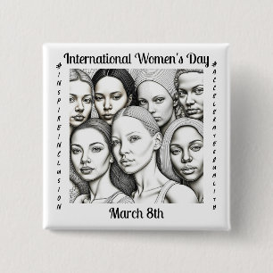 Badge Carré 5 Cm Journée internationale de la femme 8 mars
