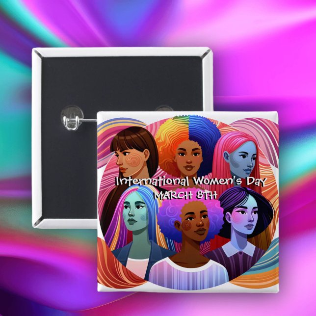 Badge Carré 5 Cm Journée internationale de la femme | Célébrer les  (Créateur téléchargé)