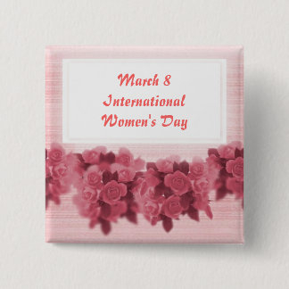 Badge Carré 5 Cm Journée internationale rose de la femme