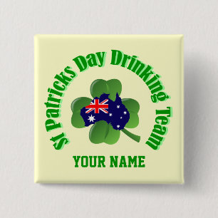 Badge Carré 5 Cm Journée personnalisée de la St Patrick australienn