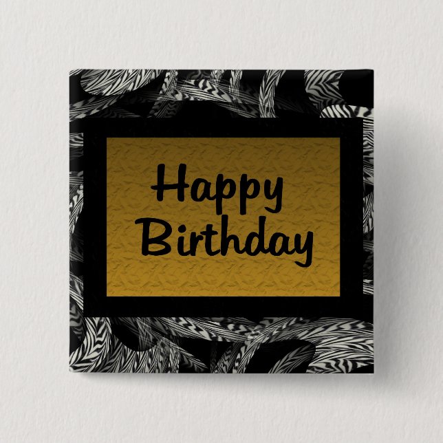 Badge Carré 5 Cm Joyeux anniversaire (Devant)