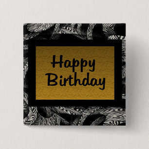 Badge Carré 5 Cm Joyeux anniversaire