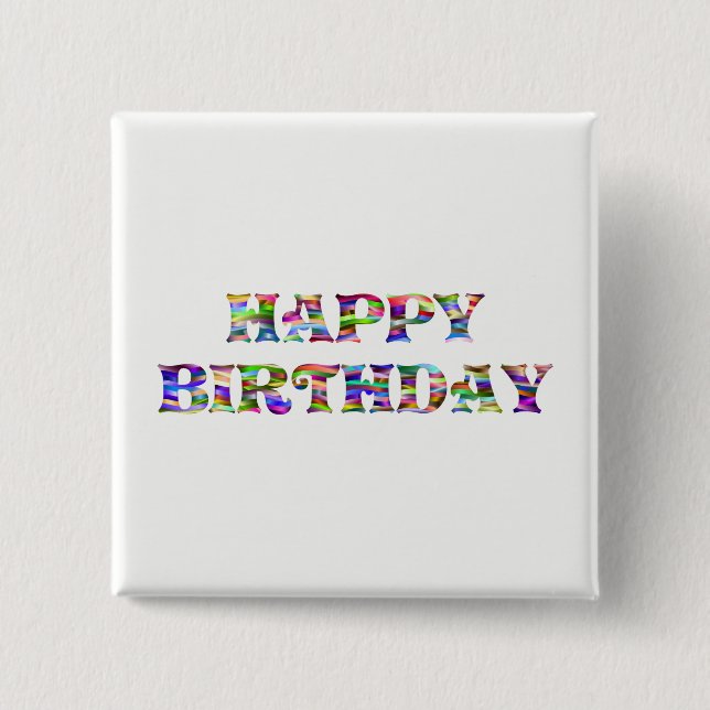 Badge Carré 5 Cm Joyeux anniversaire (Devant)