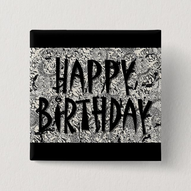 Badge Carré 5 Cm Joyeux anniversaire (Devant)