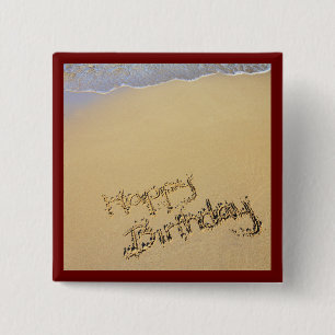 Badge Carré 5 Cm Joyeux anniversaire