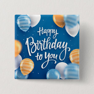 Badge Carré 5 Cm Joyeux anniversaire pour vous