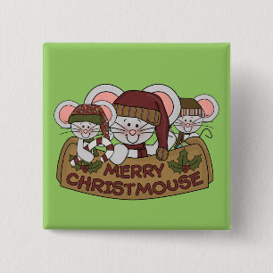 Badge Carré 5 Cm Joyeux Christmouse