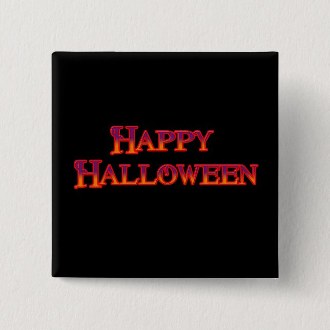 Badge Carré 5 Cm Joyeux Halloween (Devant)