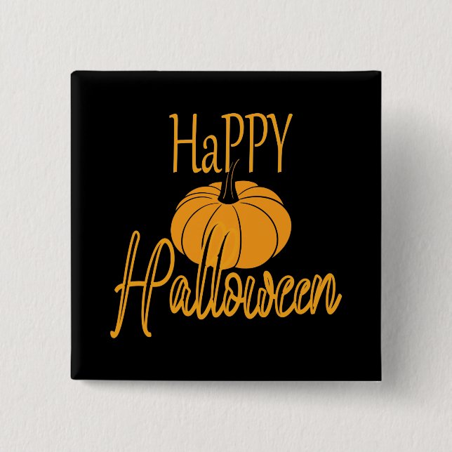 Badge Carré 5 Cm Joyeux Halloween (Devant)