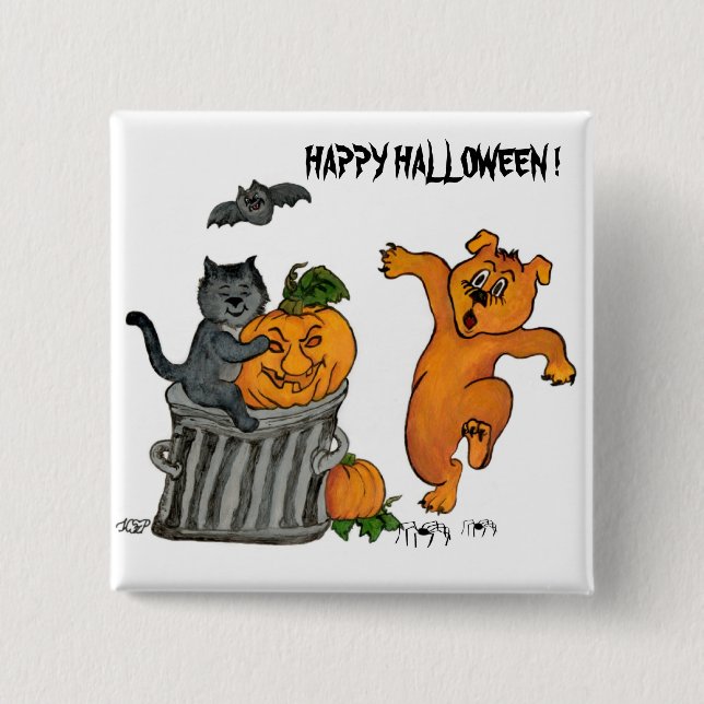 Badge Carré 5 Cm Joyeux Halloween ! 5 (Devant)