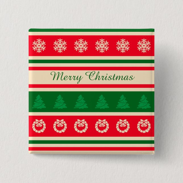 Badge Carré 5 Cm Joyeux Noël (Devant)