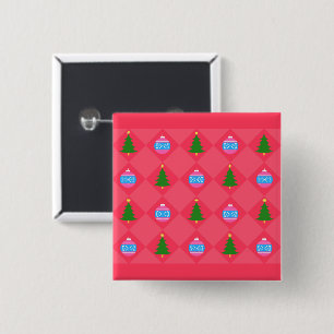 Badge Carré 5 Cm Joyeux Noël