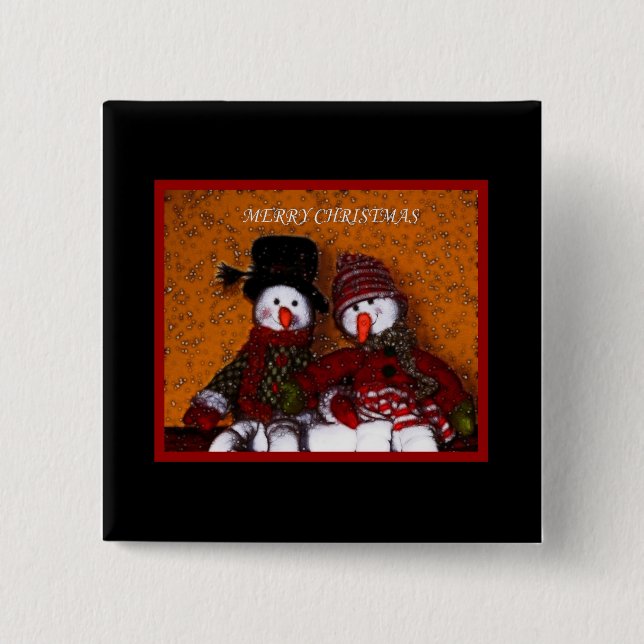 BADGE CARRÉ 5 CM JOYEUX NOËL (Devant)