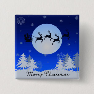 Badge Carré 5 Cm Joyeux Noël
