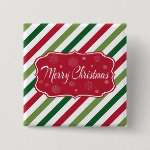 Badge Carré 5 Cm Joyeux Noël