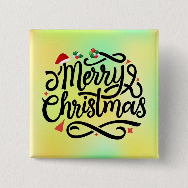 Badge Carré 5 Cm Joyeux Noël-61039 (Devant)
