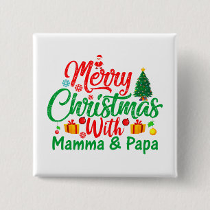 Badge Carré 5 Cm Joyeux Noël avec Mamma & Papa-42705