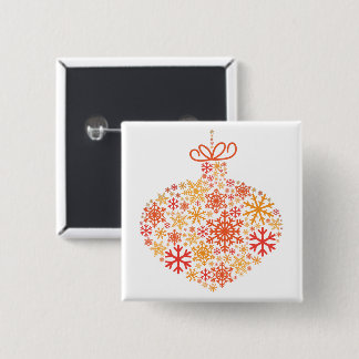 Badge Carré 5 Cm Joyeux Noël hiver Motif de flocon de neige