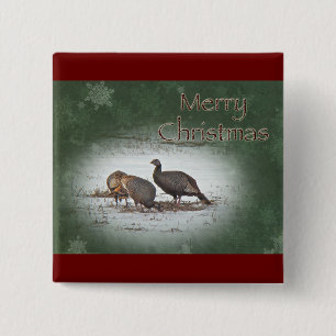 Badge Carré 5 Cm Joyeux Noël sauvage Turquie