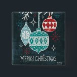 Badge Carré 5 Cm Joyeux ornements Christmastime<br><div class="desc">© Michael Mullan/Wild Apple | ID d'image : SID14897R_Merry_Christmastime_Ornaments.pdf | ornement de Noël.</div>