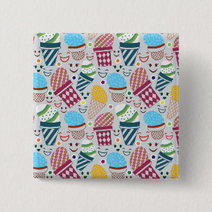 Badge Carré 5 Cm Joyeux Pâques