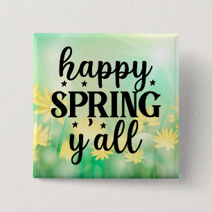 Badge Carré 5 Cm Joyeux Printemps à Tous-67210