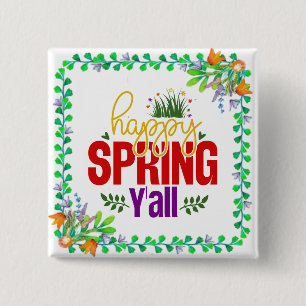 Badge Carré 5 Cm Joyeux printemps à tous-90996