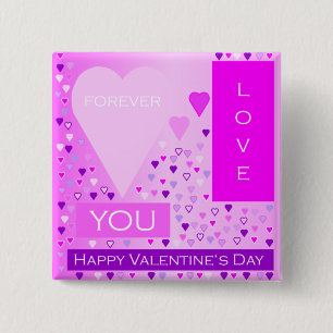 Badge Carré 5 Cm Joyeux Saint Valentin
