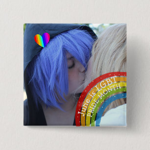 Badge Carré 5 Cm Juin est la Fierté LGBT Mois Photo