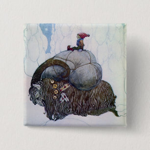 Badge Carré 5 Cm Julbocken équitation Yule Chèvre