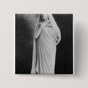 Badge Carré 5 Cm Julia Bartet dans le "Antigone" par Sophocles