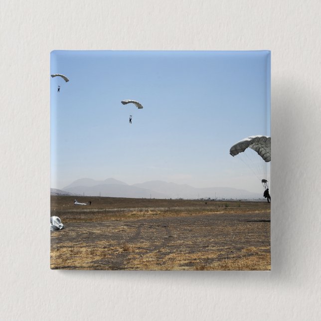 Badge Carré 5 Cm Jumeaux de parachute libre (Devant)