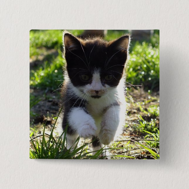 Badge Carré 5 Cm Jumping Kitty (Devant)