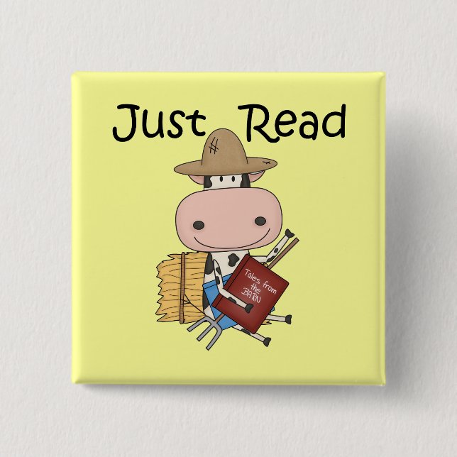 Badge Carré 5 Cm Juste lu (Devant)