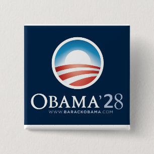 Badge Carré 5 Cm Juste pour plaisir Obama 2028 bouton!