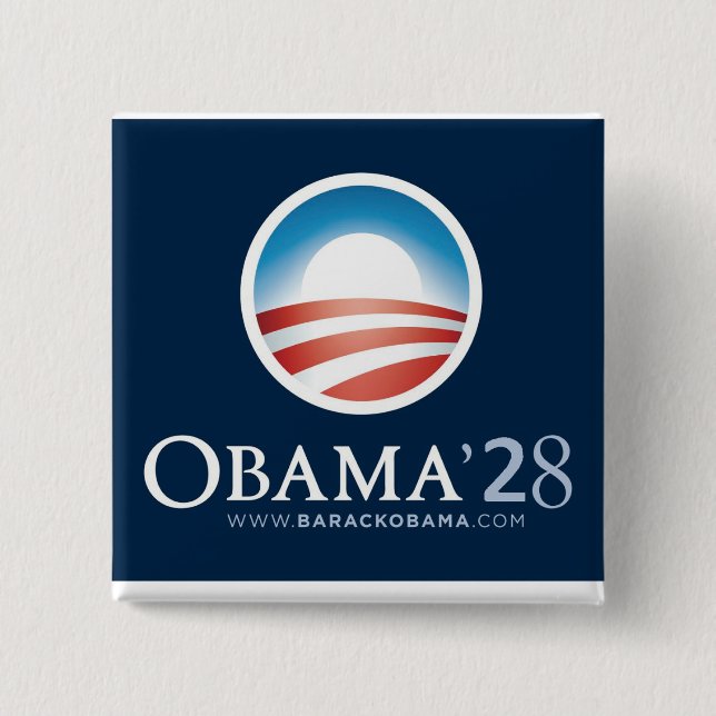Badge Carré 5 Cm Juste pour plaisir Obama 2028 bouton! (Devant)