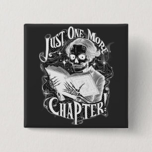 Badge Carré 5 Cm Juste un autre chapitre Skeleton Reader amusant