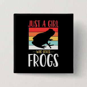 Badge Carré 5 Cm Juste une fille qui aime la grenouille