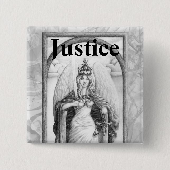 Badge Carré 5 Cm Justice (Devant)