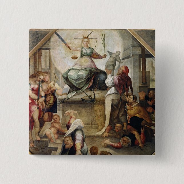 Badge Carré 5 Cm Justice (Devant)