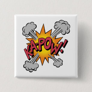 Badge Carré 5 Cm KA-POW! Bande Dessinée Graphique