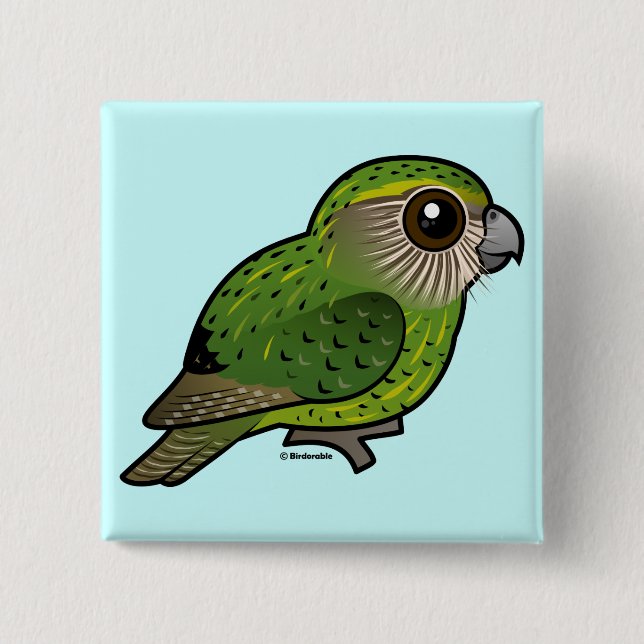 Badge Carré 5 Cm Kakapo de Birdorable (Devant)