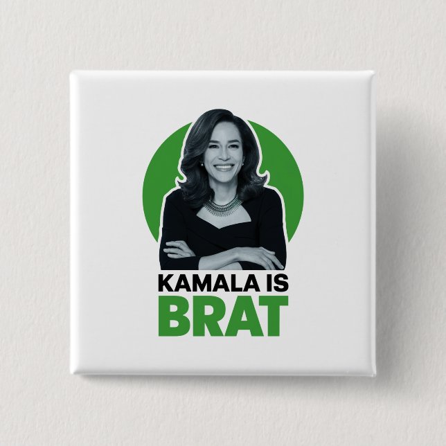 Badge Carré 5 Cm Kamala est un sarcastique amusant (Devant)