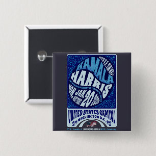 Badge Carré 5 Cm Kamala Harris 20 janvier Inauguration 2025