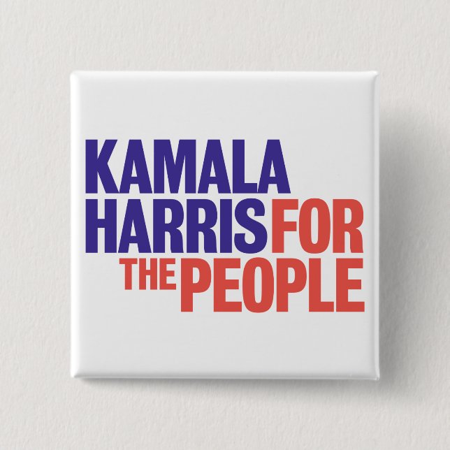 Badge Carré 5 Cm Kamala Harris pour le Bouton Président 2024 (Devant)