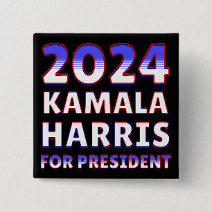 Badge Carré 5 Cm Kamala Harris pour le président 2024
