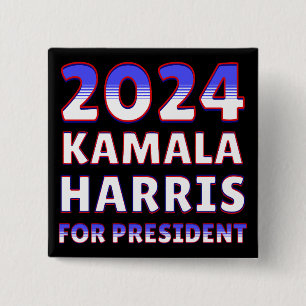 Badge Carré 5 Cm Kamala Harris pour le président 2024